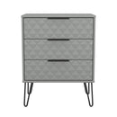 Harlequin 3 Drawer Chest in Dusk Grey - Ready Assembled