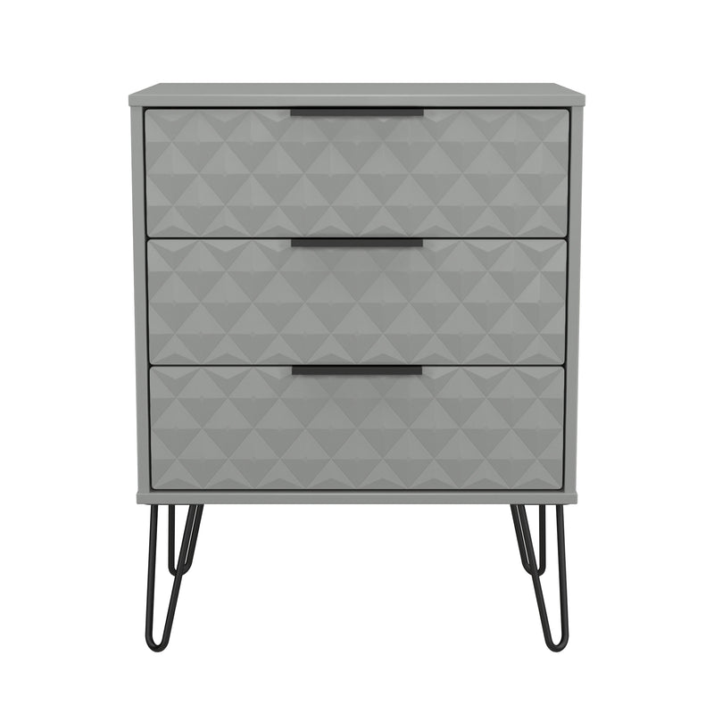 Harlequin 3 Drawer Chest in Dusk Grey - Ready Assembled