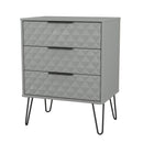 Harlequin 3 Drawer Chest in Dusk Grey - Ready Assembled