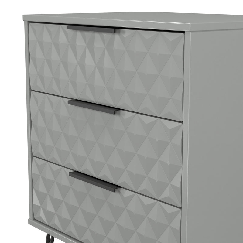 Harlequin 3 Drawer Chest in Dusk Grey - Ready Assembled