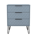 Harlequin 3 Drawer Chest in Denim Blue - Ready Assembled