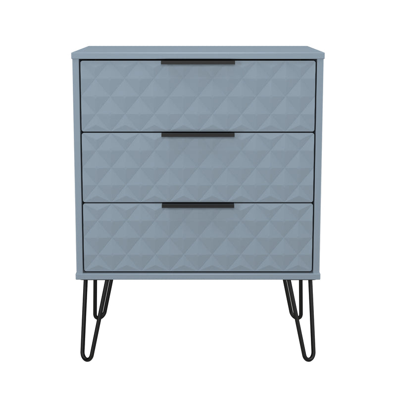 Harlequin 3 Drawer Chest in Denim Blue - Ready Assembled