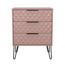 Harlequin 3 Drawer Chest in Kobe Pink - Ready Assembled
