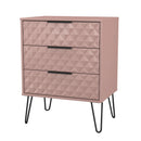 Harlequin 3 Drawer Chest in Kobe Pink - Ready Assembled
