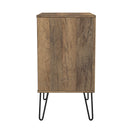 Harlequin 3 Drawer Chest in White Matt & Vintage Oak - Ready Assembled