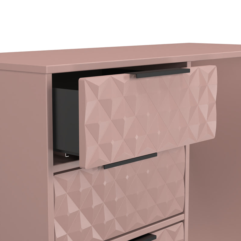 Harlequin 4 Drawer Vanity in Kobe Pink - Ready Assembled