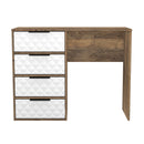 Harlequin 4 Drawer Vanity in White Matt & Vintage Oak - Ready Assembled