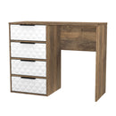 Harlequin 4 Drawer Vanity in White Matt & Vintage Oak - Ready Assembled