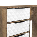 Harlequin 4 Drawer Vanity in White Matt & Vintage Oak - Ready Assembled