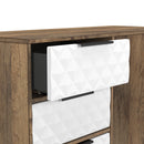 Harlequin 4 Drawer Vanity in White Matt & Vintage Oak - Ready Assembled
