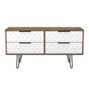 Harlequin 4 Drawer Bedbox in White Matt & Vintage Oak - Ready Assembled