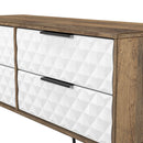 Harlequin 4 Drawer Bedbox in White Matt & Vintage Oak - Ready Assembled