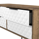 Harlequin 4 Drawer Bedbox in White Matt & Vintage Oak - Ready Assembled