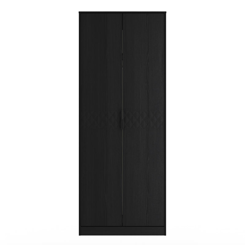 Harlequin Double Wardrobe in Black Ash - Ready Assembled