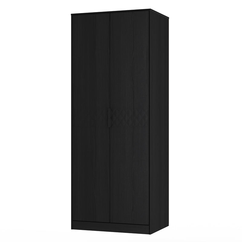 Harlequin Double Wardrobe in Black Ash - Ready Assembled
