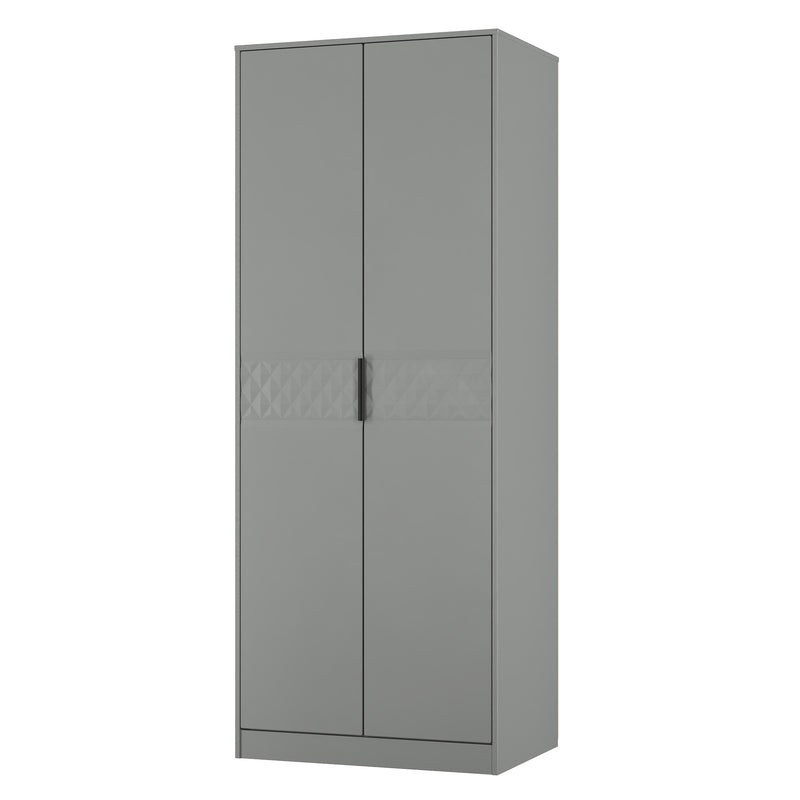 Harlequin Double Wardrobe in Dusk Grey - Ready Assembled