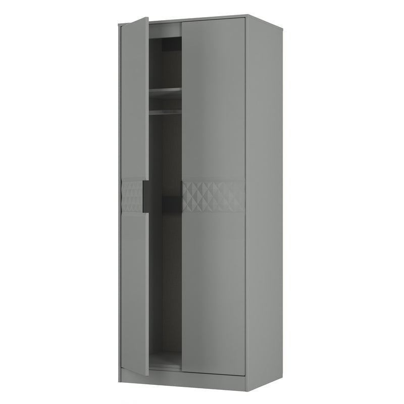 Harlequin Double Wardrobe in Dusk Grey - Ready Assembled