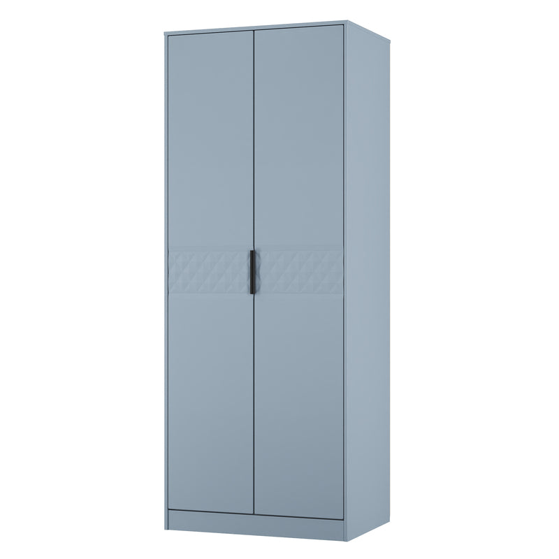 Harlequin Double Wardrobe in Denim Blue - Ready Assembled
