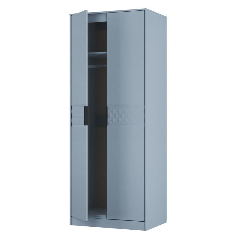 Harlequin Double Wardrobe in Denim Blue - Ready Assembled