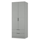 Harlequin 2 Drawer Double Wardrobe in Dusk Grey - Ready Assembled
