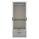 Harlequin 2 Drawer Double Wardrobe in Dusk Grey - Ready Assembled