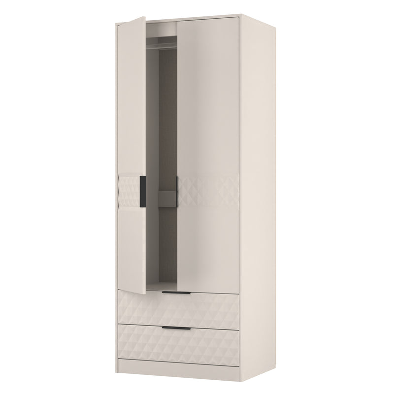 Harlequin 2 Drawer Double Wardrobe in Kashmir Matt - Ready Assembled