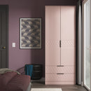 Harlequin 2 Drawer Double Wardrobe in Kobe Pink - Ready Assembled