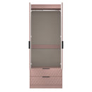 Harlequin 2 Drawer Double Wardrobe in Kobe Pink - Ready Assembled