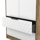 Harlequin 2 Drawer Double Wardrobe in White Matt & Vintage Oak - Ready Assembled