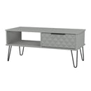 Harlequin 1 Drawer Coffee Table in Dusk Grey - Ready Assembled
