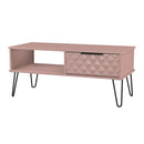 Harlequin 1 Drawer Coffee Table in Kobe Pink - Ready Assembled