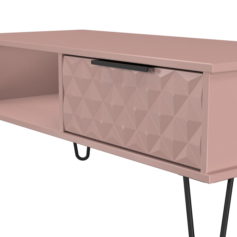 Harlequin 1 Drawer Coffee Table in Kobe Pink - Ready Assembled