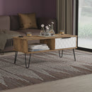 Harlequin 1 Drawer Coffee Table in White Matt & Vintage Oak - Ready Assembled