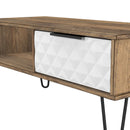 Harlequin 1 Drawer Coffee Table in White Matt & Vintage Oak - Ready Assembled