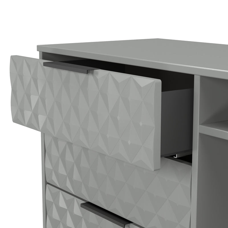 Harlequin 3 Drawer TV Unit in Dusk Grey - Ready Assembled