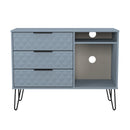 Harlequin 3 Drawer TV Unit in Denim Blue - Ready Assembled