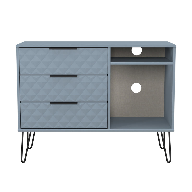 Harlequin 3 Drawer TV Unit in Denim Blue - Ready Assembled