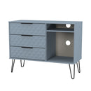 Harlequin 3 Drawer TV Unit in Denim Blue - Ready Assembled