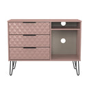 Harlequin 3 Drawer TV Unit in Kobe Pink - Ready Assembled