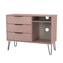 Harlequin 3 Drawer TV Unit in Kobe Pink - Ready Assembled