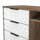 Harlequin 3 Drawer TV Unit in White Matt & Vintage Oak - Ready Assembled