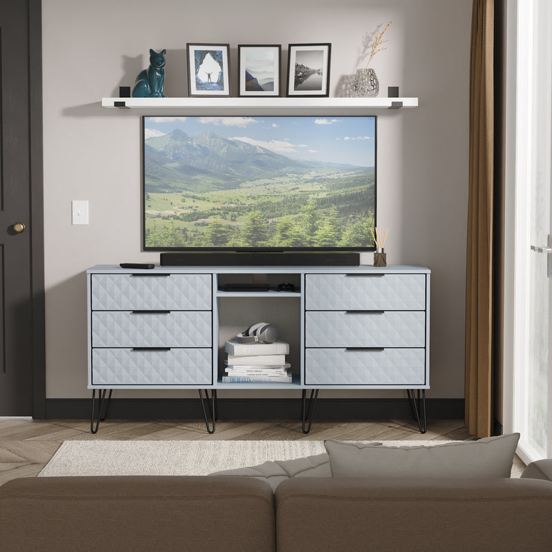 Harlequin 6 Drawer Sideboard in Denim Blue - Ready Assembled