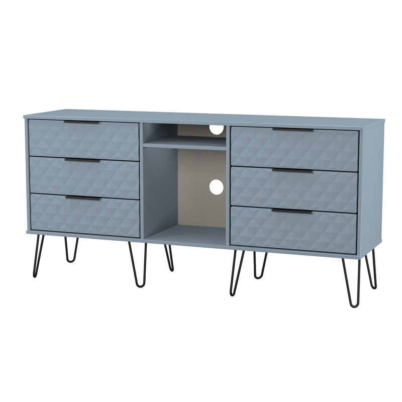 Harlequin 6 Drawer Sideboard in Denim Blue - Ready Assembled