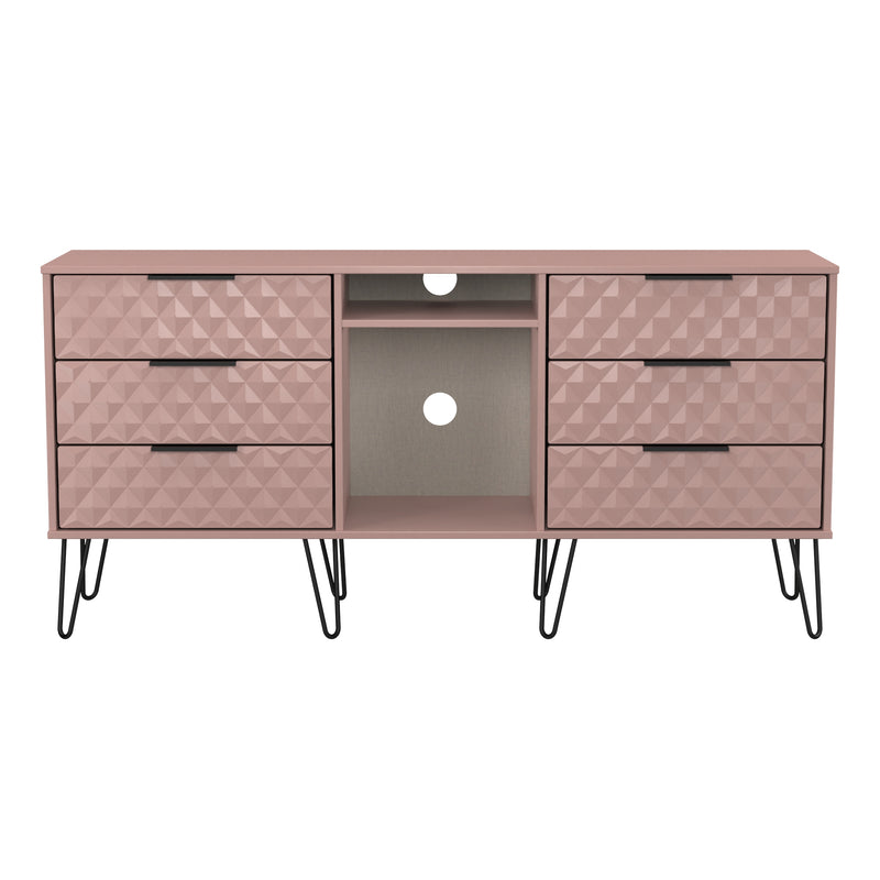 Harlequin 6 Drawer Sideboard in Kobe Pink - Ready Assembled