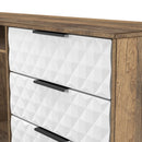 Harlequin 6 Drawer Sideboard in White Matt & Vintage Oak - Ready Assembled