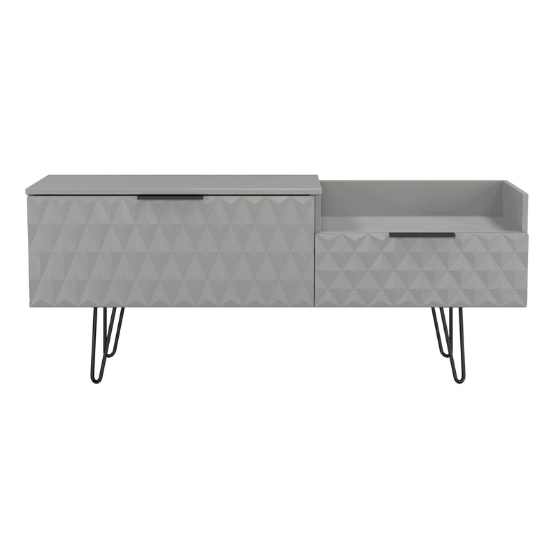 Harlequin 2 Drawer Coffee TV Unit in Dusk Grey - Ready Assembled