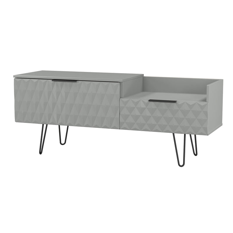 Harlequin 2 Drawer Coffee TV Unit in Dusk Grey - Ready Assembled