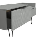 Harlequin 2 Drawer Coffee TV Unit in Dusk Grey - Ready Assembled
