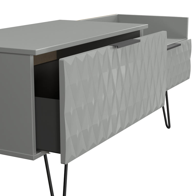 Harlequin 2 Drawer Coffee TV Unit in Dusk Grey - Ready Assembled