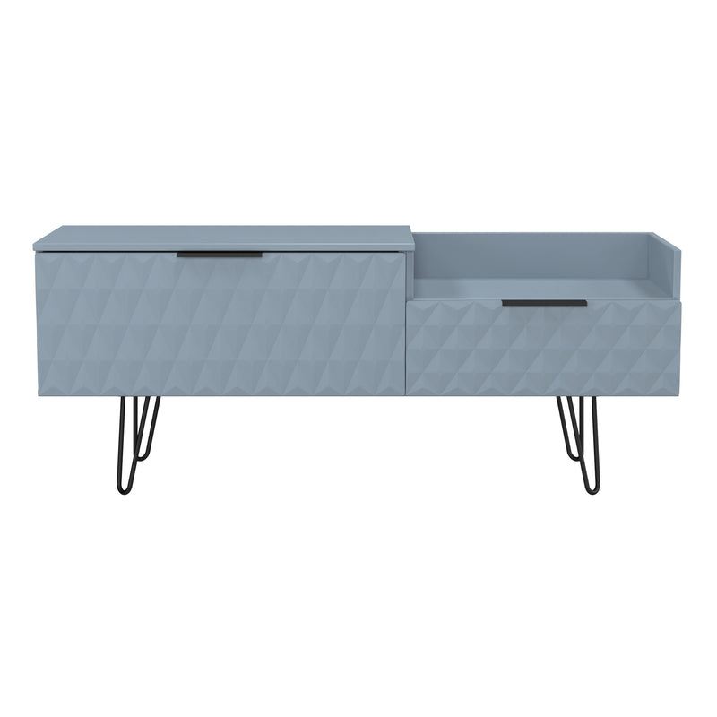 Harlequin 2 Drawer Coffee TV Unit in Denim Blue - Ready Assembled